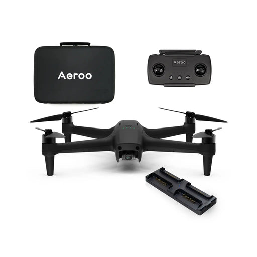 Aeroo Pro Drone Combo Kit front view with Controller Case and Multi Station Fast Charger