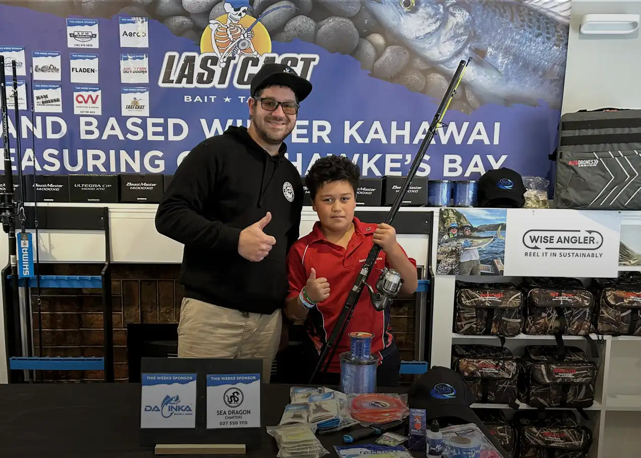 Kayden Tuaputa Kahawai Fish Measuring Competition Average Fish Weekly Winner