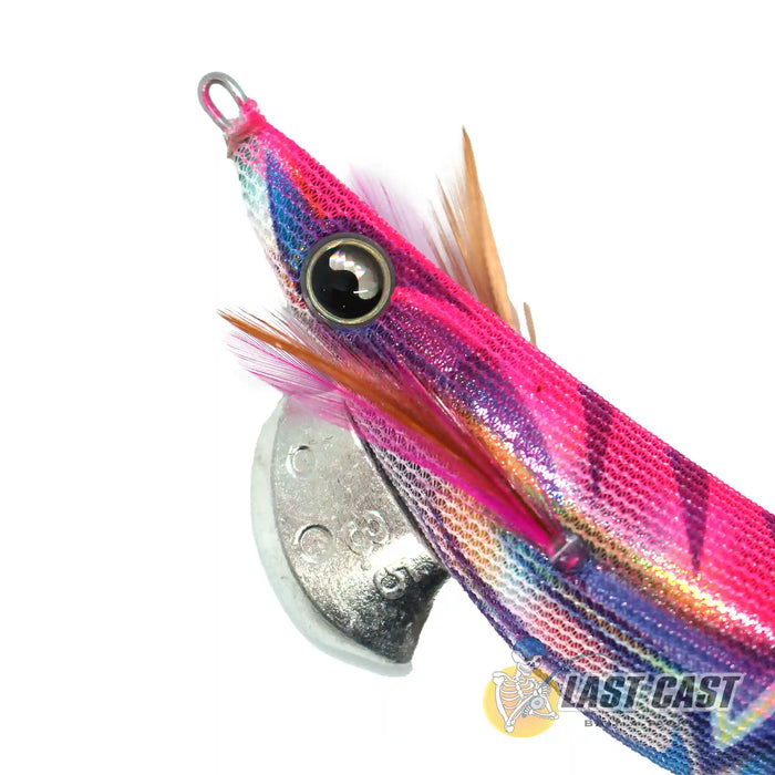 Yamashita EGI OH Live Search Squid Jig Rainbow Head Closeup