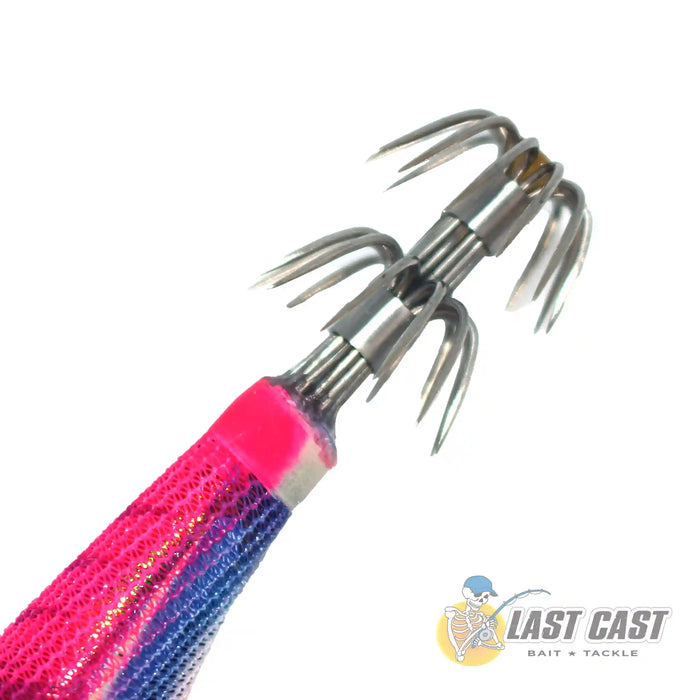 Yamashita EGI OH Live Search Squid Jig Rainbow Hooks Closeup