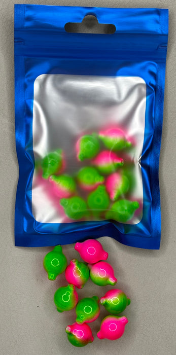 Feral Crew - Assassin Pack - 12mm UV Floats 10Pk Watermelon Green/Pink