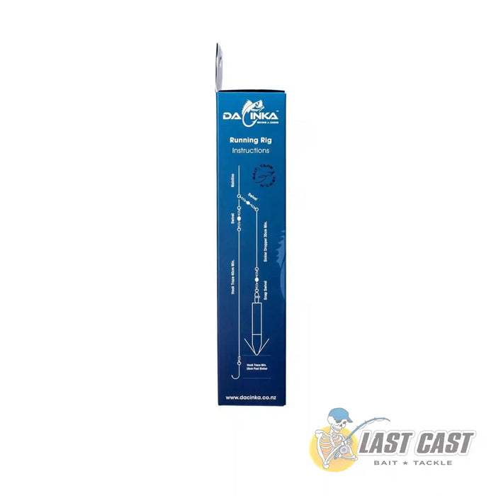 DaCinka long distance casting breakaway sinker in packaging left side view with running rig instructions