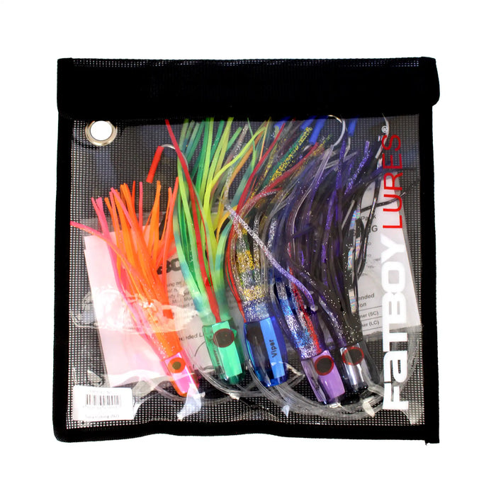 Fatboy Lures Tuna Fishing Pre-Rigged 5 Pack in Mesh Storage Bag