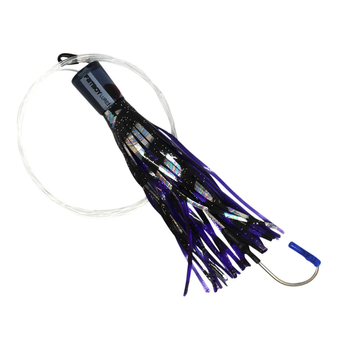 Fatboy Lures Tuna Fishing Pre-Rigged 5 Pack Rogue Lure with Black and Purple Skirt