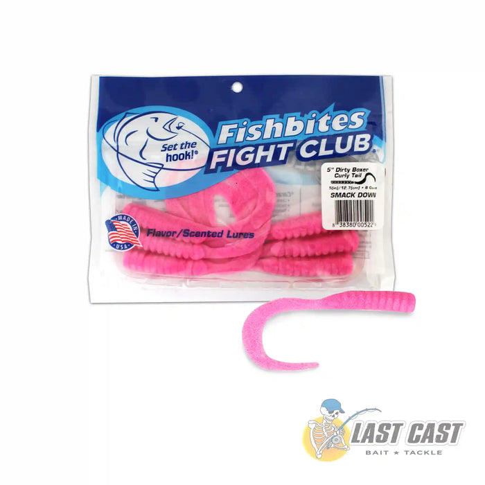 Fishbites Fight Club Lures Dirty Boxer Curly Tail Smack Down in Packaging with Lure