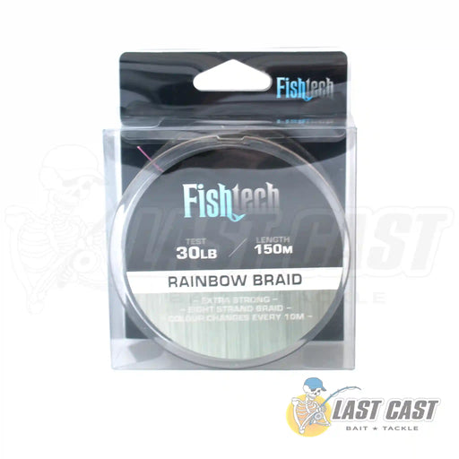 Fishtech Rainbow Braid 30LB 150M in Packaging