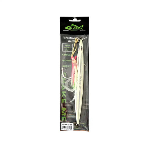 JC Jigs Rattle Jig 300g Lumo in Packaging for catching Kingfish, Tuna and Hapuka