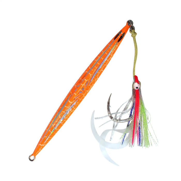 JC Jigs Electric Koheru Rattle Jigs 200g Orange Top View