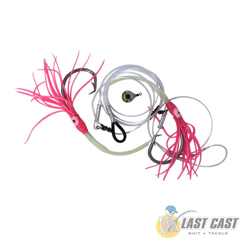 Jiggle Lure Hapuka Blue Nose Rig 14/0 Squid Skirt with Diamond Light Pink without Packaging
