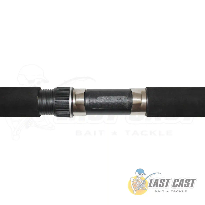 Jiggle Lure Surf Master Rod Combo 14Ft 3 Piece 15-30Lb With 75Cm Ruler 8000 Mg Spin Reel Reel Seat CLoseup