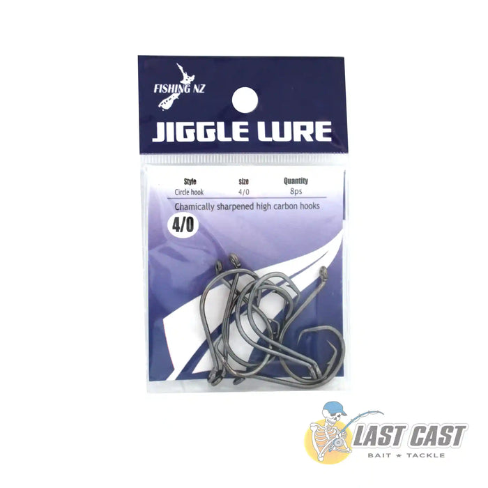 Jiggle Lure Circle Hook Carbon Steel 4/0 Packet 8 pieces