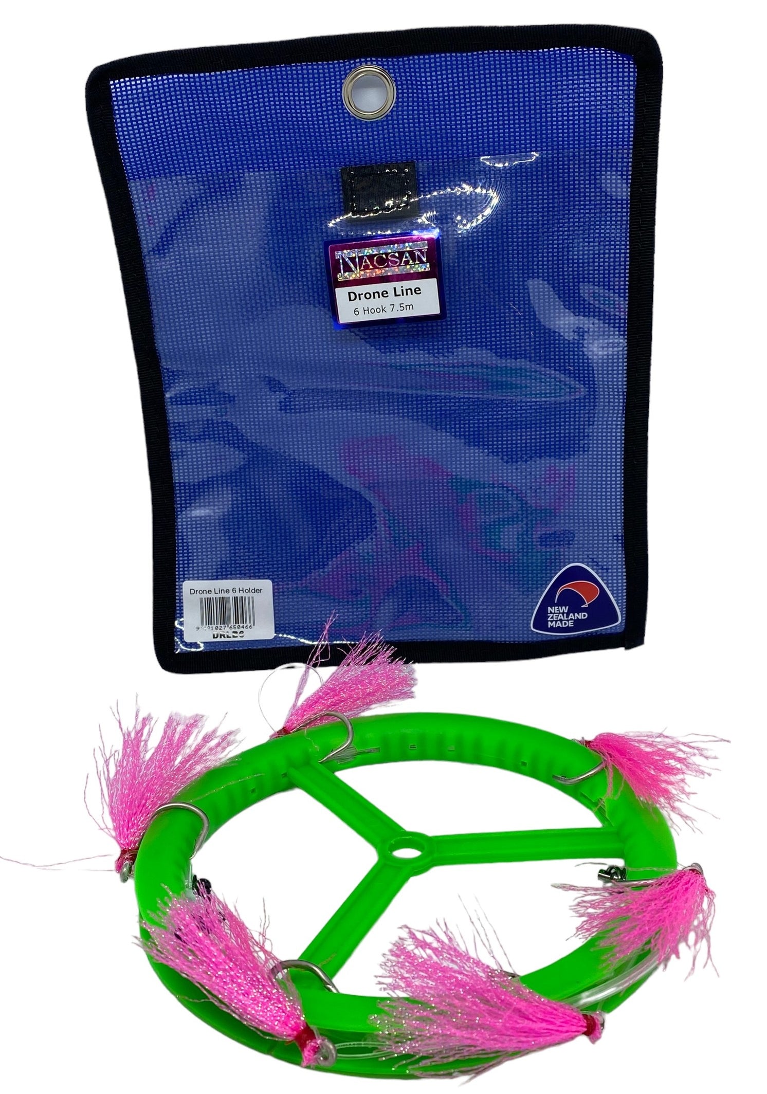 NACSAN - 100LB DRONE LINE 6 HOOK 7.5M WITH LEADER WHEEL AND POUCH ...