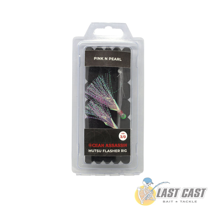 Ocean Assassin 2-Hook Mutsu Flasher Rig 3/0 Pink n Pearl in Packaging