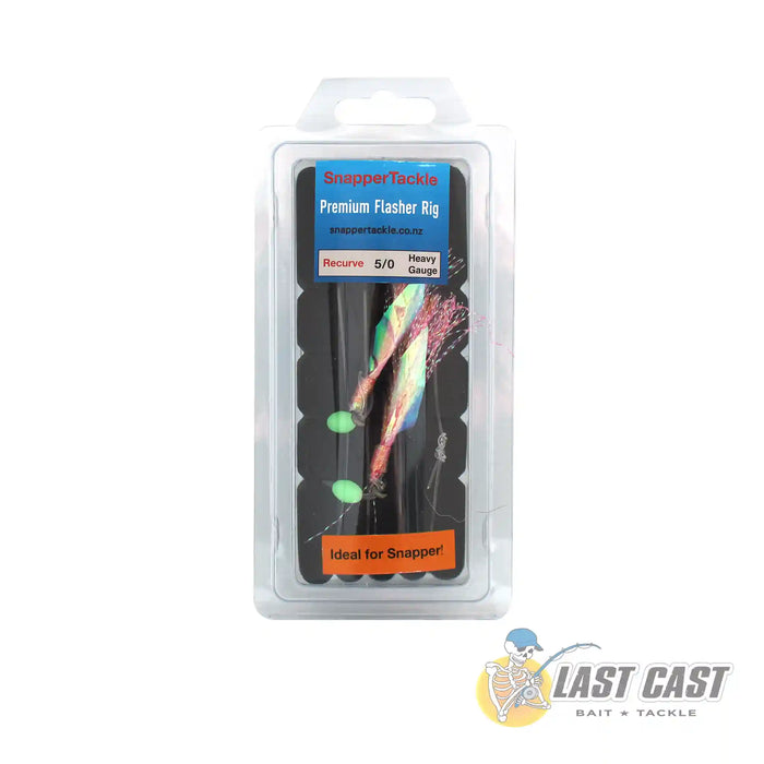 Snapper Tackle 2 Hook Premium Flasher Rig Size 5/0 Orange Pink