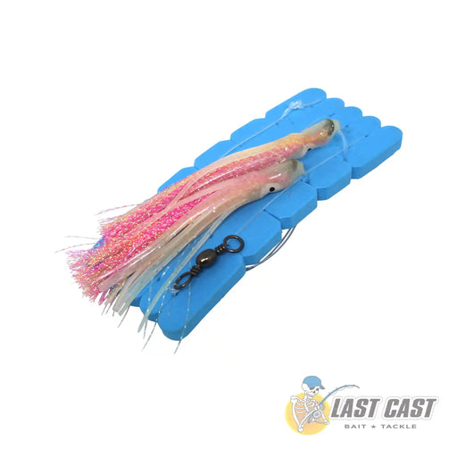 Snapper Tackle Premium Flasher Rig 5-0 with Large Squid Skirt Front Right Angle
