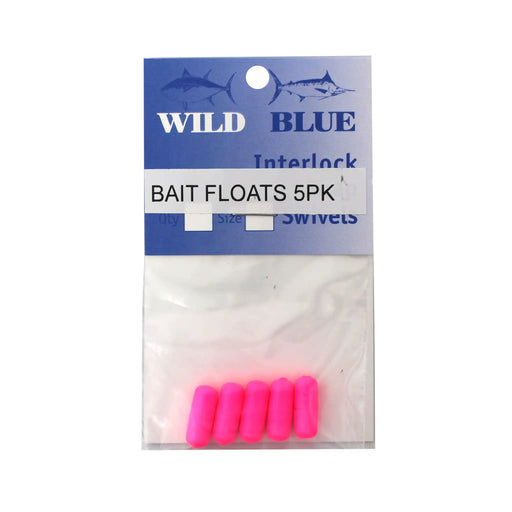 Pack of pink bait floats with Wild Blue packaging on a white background
