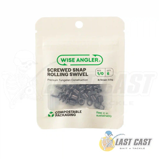 Wise Angler Screwed Snap Rolling Swivel in Packaging Size 1/0