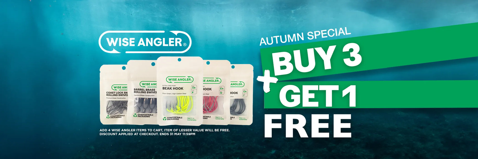 Buy 3 Wise Angler Products, Get 1 Free