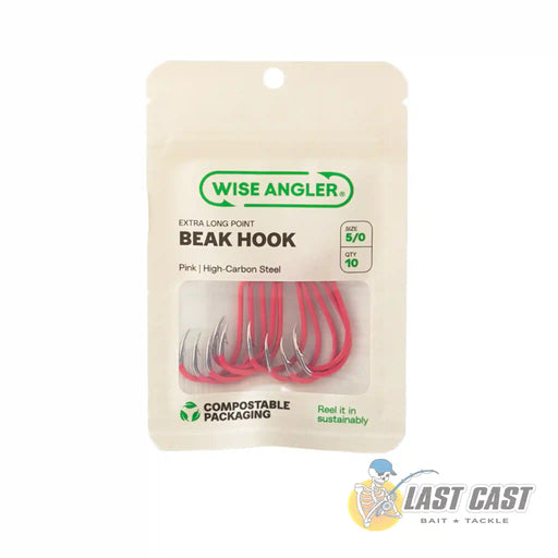 Wise Angler Beak Hook Extra Long Point in Pink Size 5_0