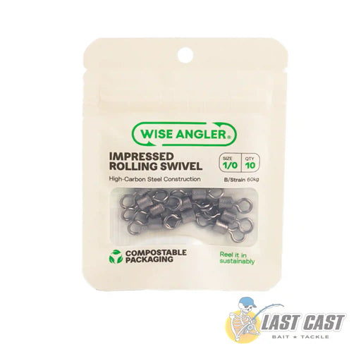 Wise Angler Impressed Rolling Swivel in Packaging Size 1/0