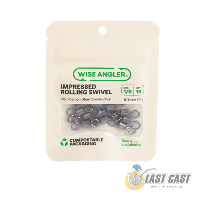 Wise Angler Impressed Rolling Swivel in Packaging Size 1/0