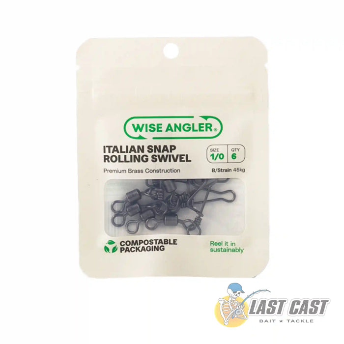 Wise Angler Italian Snap Rolling Swivel in Packaging Size 1/0
