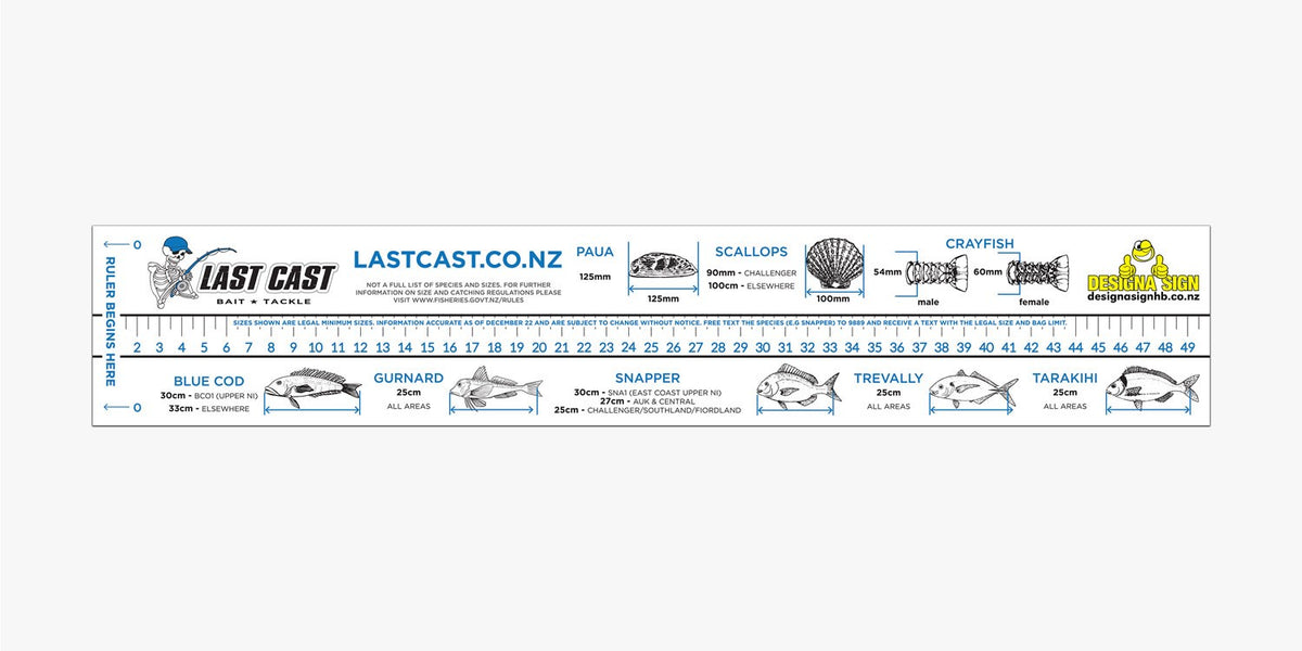 LAST CAST - UV COATED FISH MEASURING STICKER — Last Cast Bait and Tackle