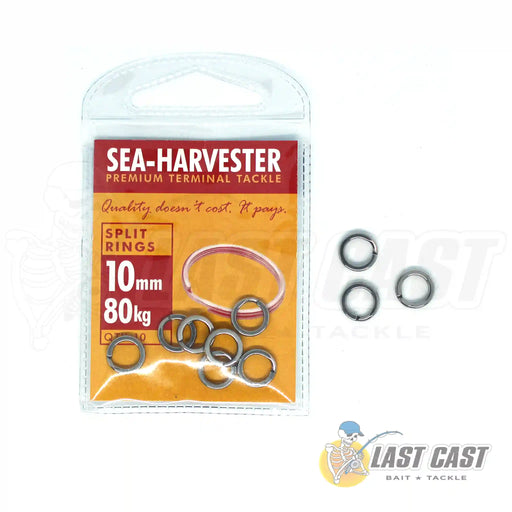 Sea Harvester Split Rings 10mm 80kg Packet with 10 Rings